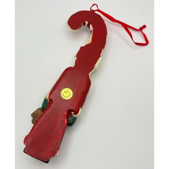 Vtg Kurt S Adler Santa Claus Candy Cane Christmas Ornament Holding Teddy Bear - Picture 2 of 7
